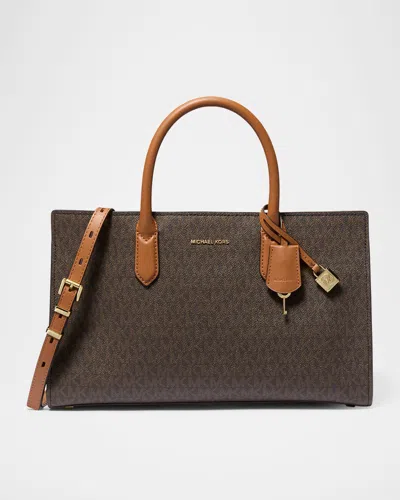 Michael Michael Kors Scarlett Monogram Leather Satchel Bag In Brnacorn