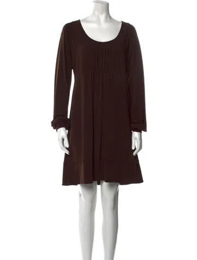 Pre-owned Michael Michael Kors Scoop Neck Mini Dress In Brown