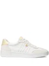 Michael Michael Kors Scotty Lace Up Womens Leather Trainer Casual And Fashion Sneakers In White