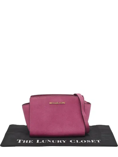 Pre-owned Michael Michael Kors Selma Leather Cross Body Bag In Pink