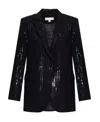 Michael Michael Kors Sequin-embellished Striped Blazer In Black
