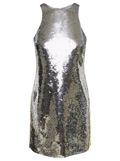 Michael Michael Kors Sequin Tank Mini Dress In Silver