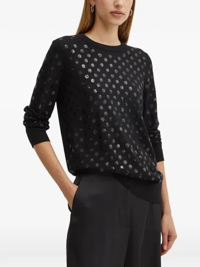 Michael Michael Kors Sequined Dot Wool Sweater In Black