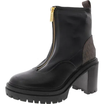 Michael Michael Kors Sg22f Womens Logo Leather Ankle Boots In Black