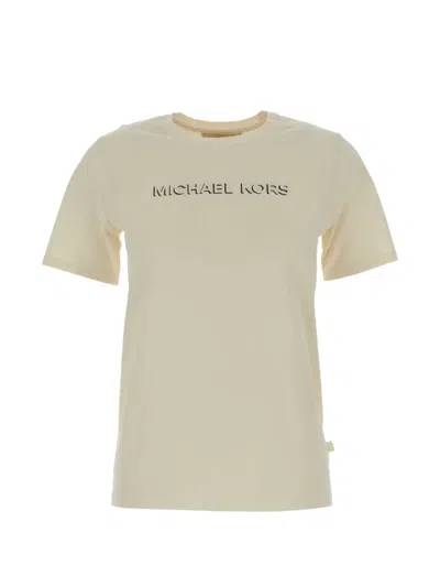 Michael Michael Kors Michael By Michael Kors Mk Shdw Embssed Logo Tee In Transparent