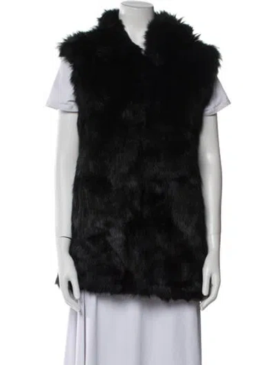Pre-owned Michael Michael Kors Shearling Fur Coat In Black