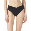 Michael Michael Kors Shirred High Leg Bikini Bottom In Black