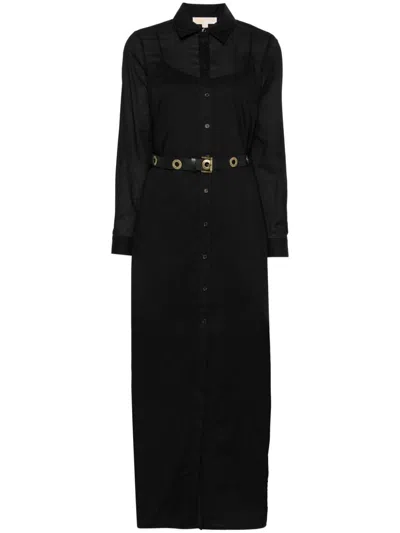 Michael Michael Kors Shirt Maxi Dress In 黑色
