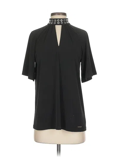 Pre-owned Michael Michael Kors Short Sleeve Blouse In Black