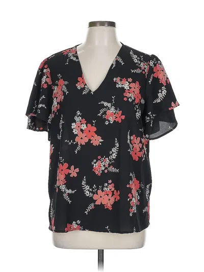 Pre-owned Michael Michael Kors Short Sleeve Blouse In Black