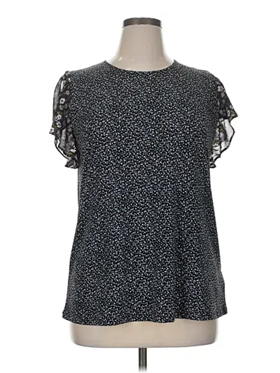 Pre-owned Michael Michael Kors Short Sleeve Blouse In Black
