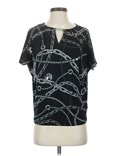 Pre-owned Michael Michael Kors Short Sleeve Blouse In Black