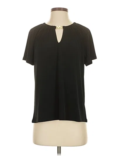 Pre-owned Michael Michael Kors Short Sleeve Blouse In Black