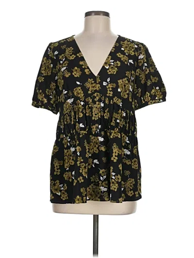 Michael Michael Kors Short Sleeve Blouse In Black