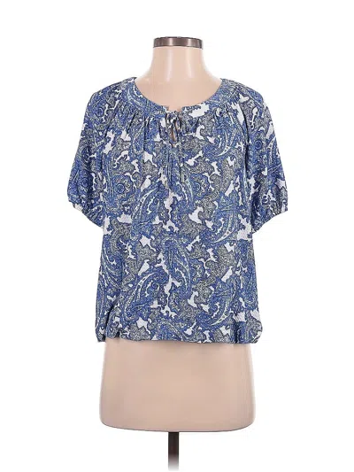 Pre-owned Michael Michael Kors Short Sleeve Blouse In Blue