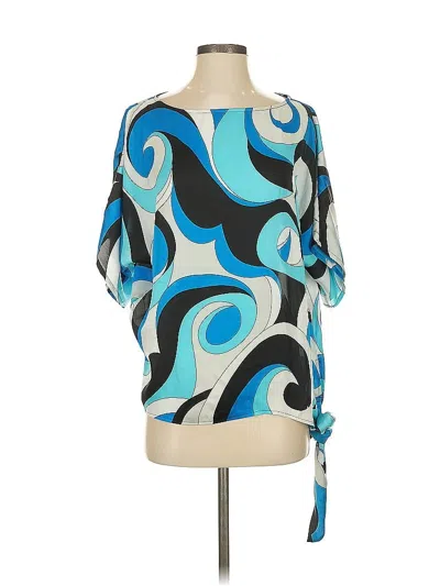Pre-owned Michael Michael Kors Short Sleeve Blouse In Blue