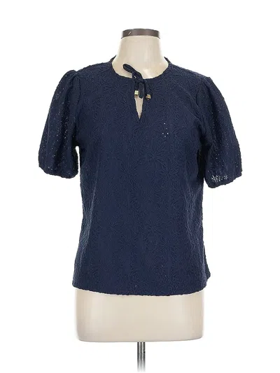 Pre-owned Michael Michael Kors Short Sleeve Blouse In Blue
