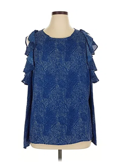 Pre-owned Michael Michael Kors Short Sleeve Blouse In Blue