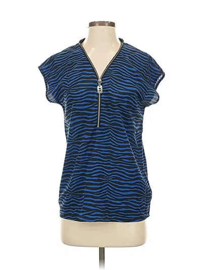 Pre-owned Michael Michael Kors Short Sleeve Blouse In Blue