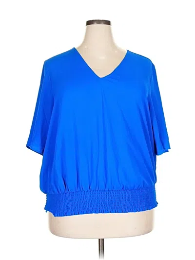 Pre-owned Michael Michael Kors Short Sleeve Blouse In Blue
