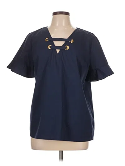 Pre-owned Michael Michael Kors Short Sleeve Blouse In Blue