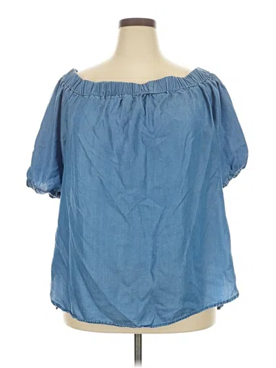 Pre-owned Michael Michael Kors Short Sleeve Blouse In Blue