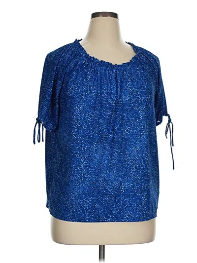 Pre-owned Michael Michael Kors Short Sleeve Blouse In Blue