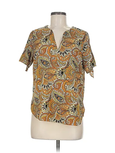 Pre-owned Michael Michael Kors Short Sleeve Blouse In Brown