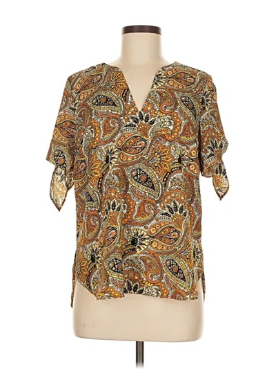 Pre-owned Michael Michael Kors Short Sleeve Blouse In Brown