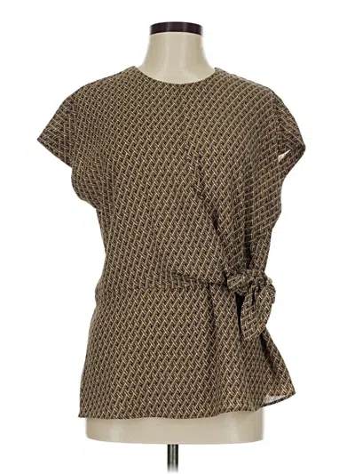 Pre-owned Michael Michael Kors Short Sleeve Blouse In Brown