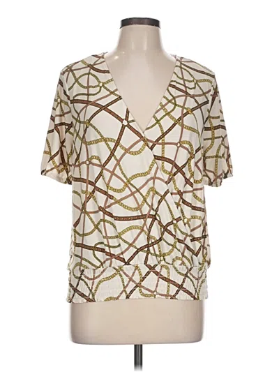 Pre-owned Michael Michael Kors Short Sleeve Blouse In Brown
