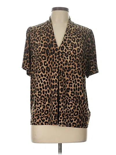 Pre-owned Michael Michael Kors Short Sleeve Blouse In Brown