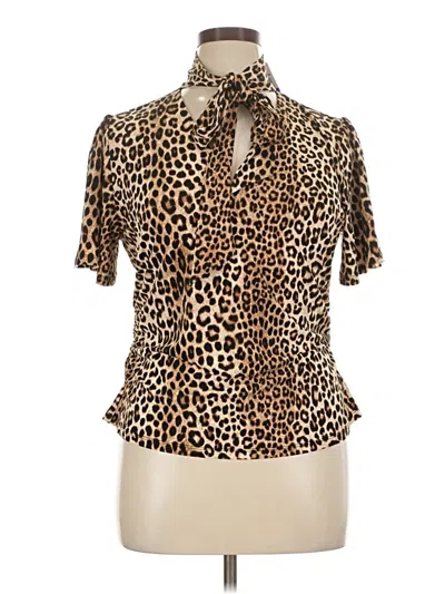 Michael Michael Kors Short Sleeve Blouse In Animal Print