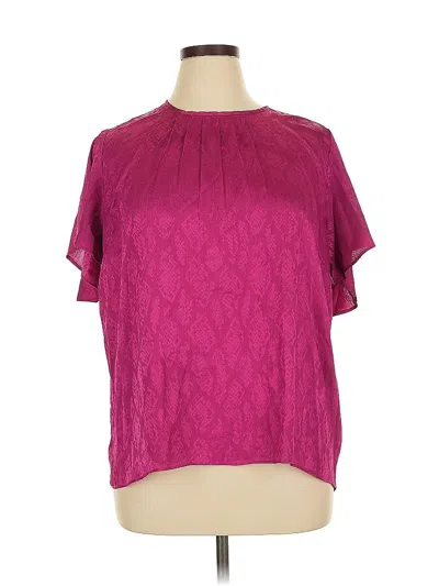Pre-owned Michael Michael Kors Short Sleeve Blouse In Burgundy