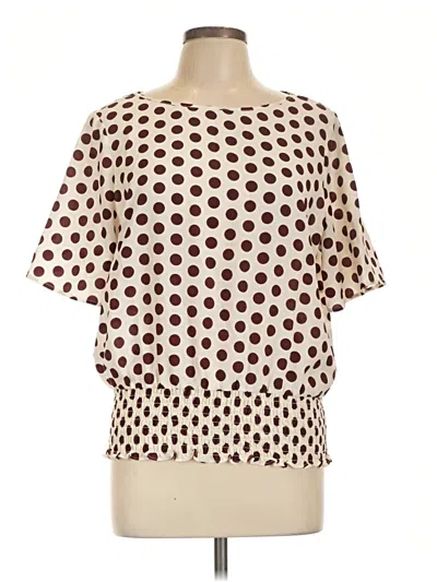 Pre-owned Michael Michael Kors Short Sleeve Blouse In Burgundy
