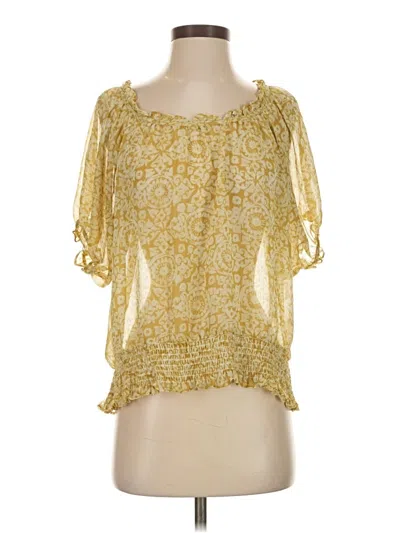 Pre-owned Michael Michael Kors Short Sleeve Blouse In Gold