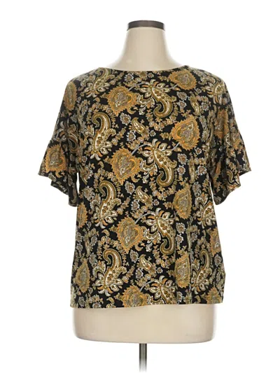 Pre-owned Michael Michael Kors Short Sleeve Blouse In Gold