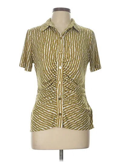 Pre-owned Michael Michael Kors Short Sleeve Blouse In Gold