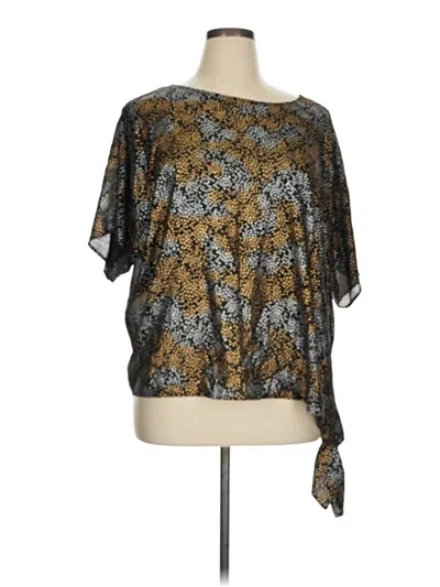 Pre-owned Michael Michael Kors Short Sleeve Blouse In Gold