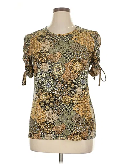 Pre-owned Michael Michael Kors Short Sleeve Blouse In Gold