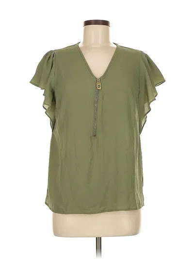 Pre-owned Michael Michael Kors Short Sleeve Blouse In Green