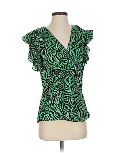Pre-owned Michael Michael Kors Short Sleeve Blouse In Green