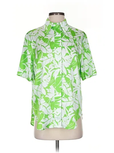 Pre-owned Michael Michael Kors Short Sleeve Blouse In Green