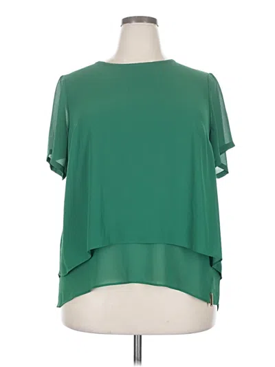 Pre-owned Michael Michael Kors Short Sleeve Blouse In Green