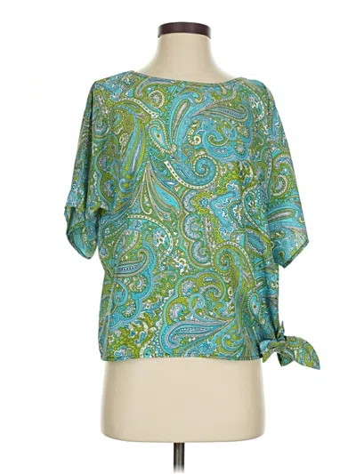 Pre-owned Michael Michael Kors Short Sleeve Blouse In Green