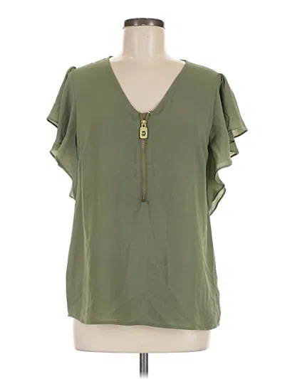 Pre-owned Michael Michael Kors Short Sleeve Blouse In Green