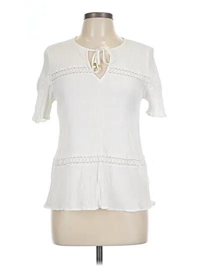 Pre-owned Michael Michael Kors Short Sleeve Blouse In Ivory