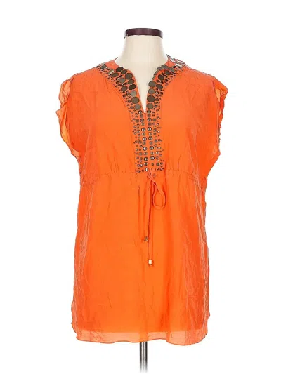 Pre-owned Michael Michael Kors Short Sleeve Blouse In Orange
