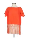 Michael Michael Kors Short Sleeve Blouse In Orange