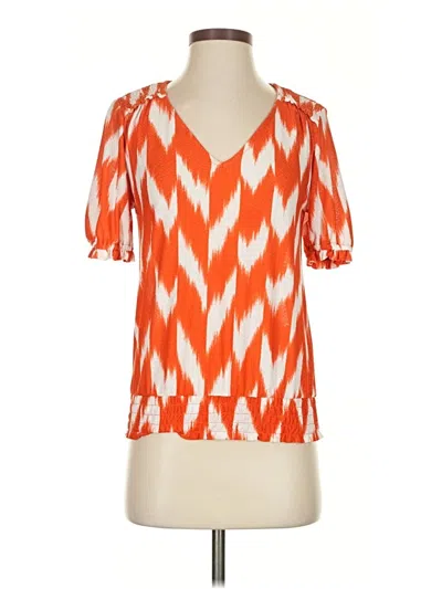 Pre-owned Michael Michael Kors Short Sleeve Blouse In Orange